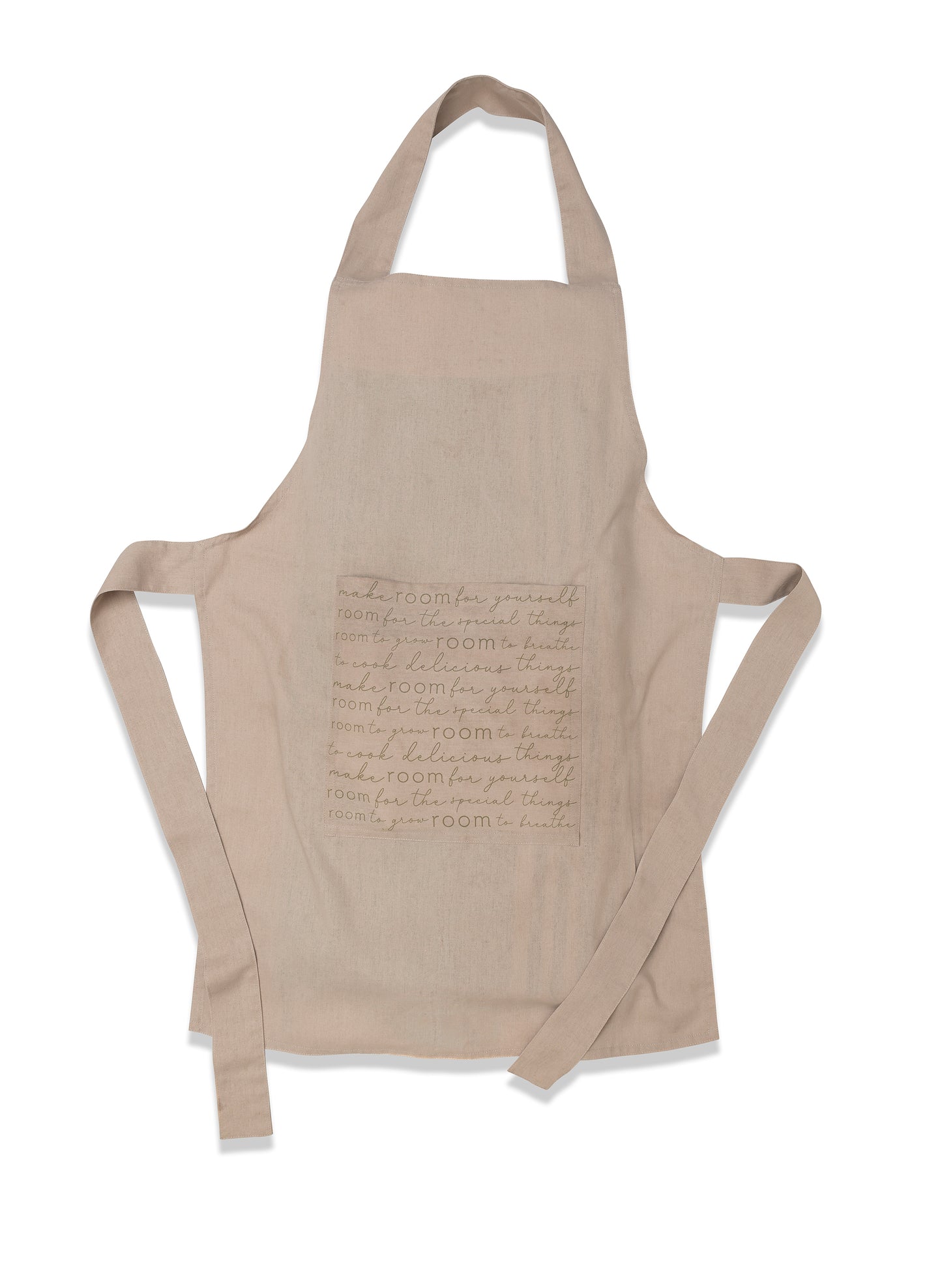 Natural Linen Apron, with room signature writing on pocket