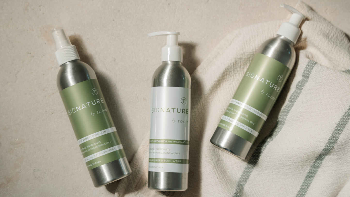 Luxurious natural lotion from The Room Key’s sigNATURE range, locally created with pure essential oils. Free from SLS, parabens, and palm oil — a natural scent that lingers like a fine perfume.