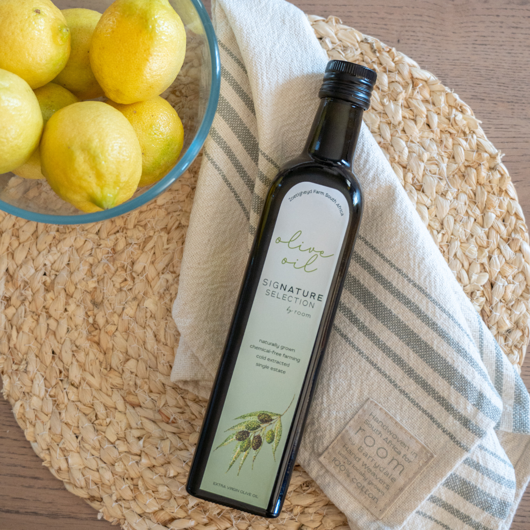 SigNATURE Olive Oil & Handwoven Cotton Dish Towel Set (Cream)