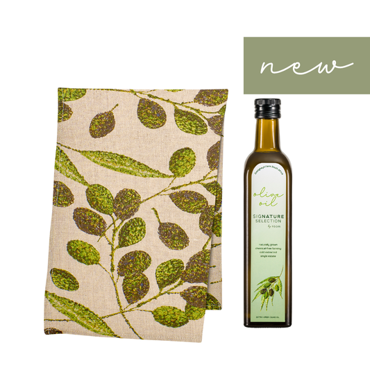 Olive Oil & Linen Tea Towel Set