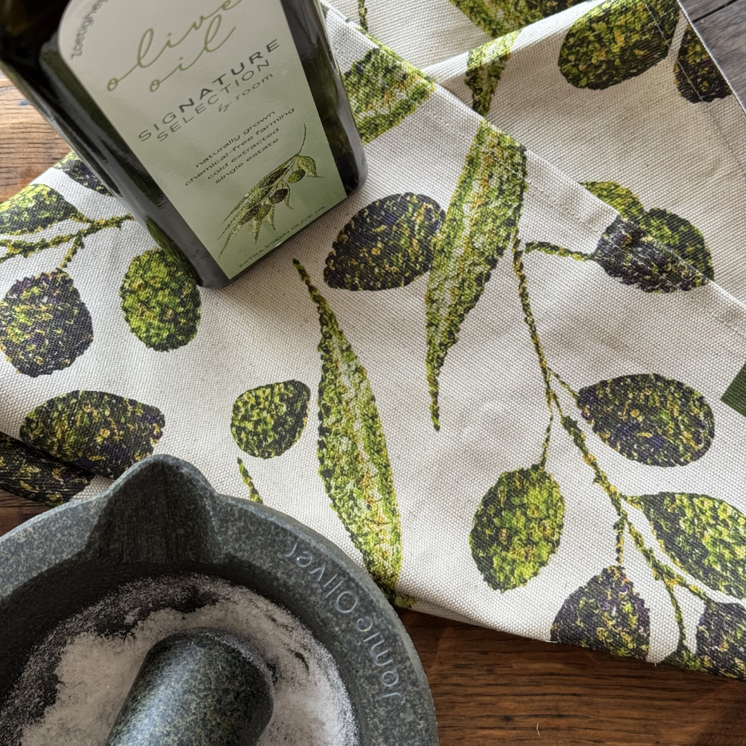 Olive Linen Tea Towel