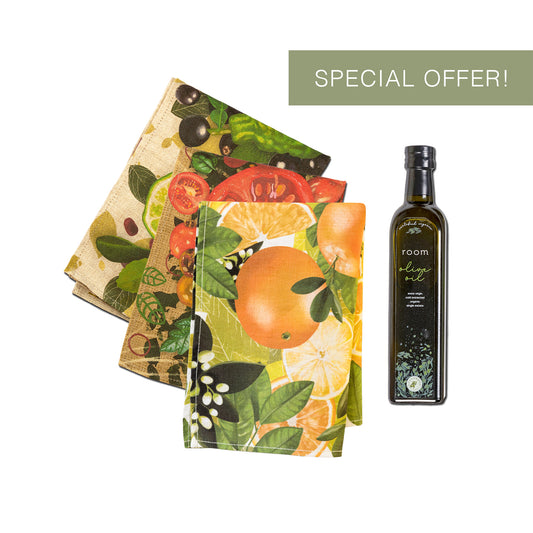 Olive Oil & Tea Towel Set