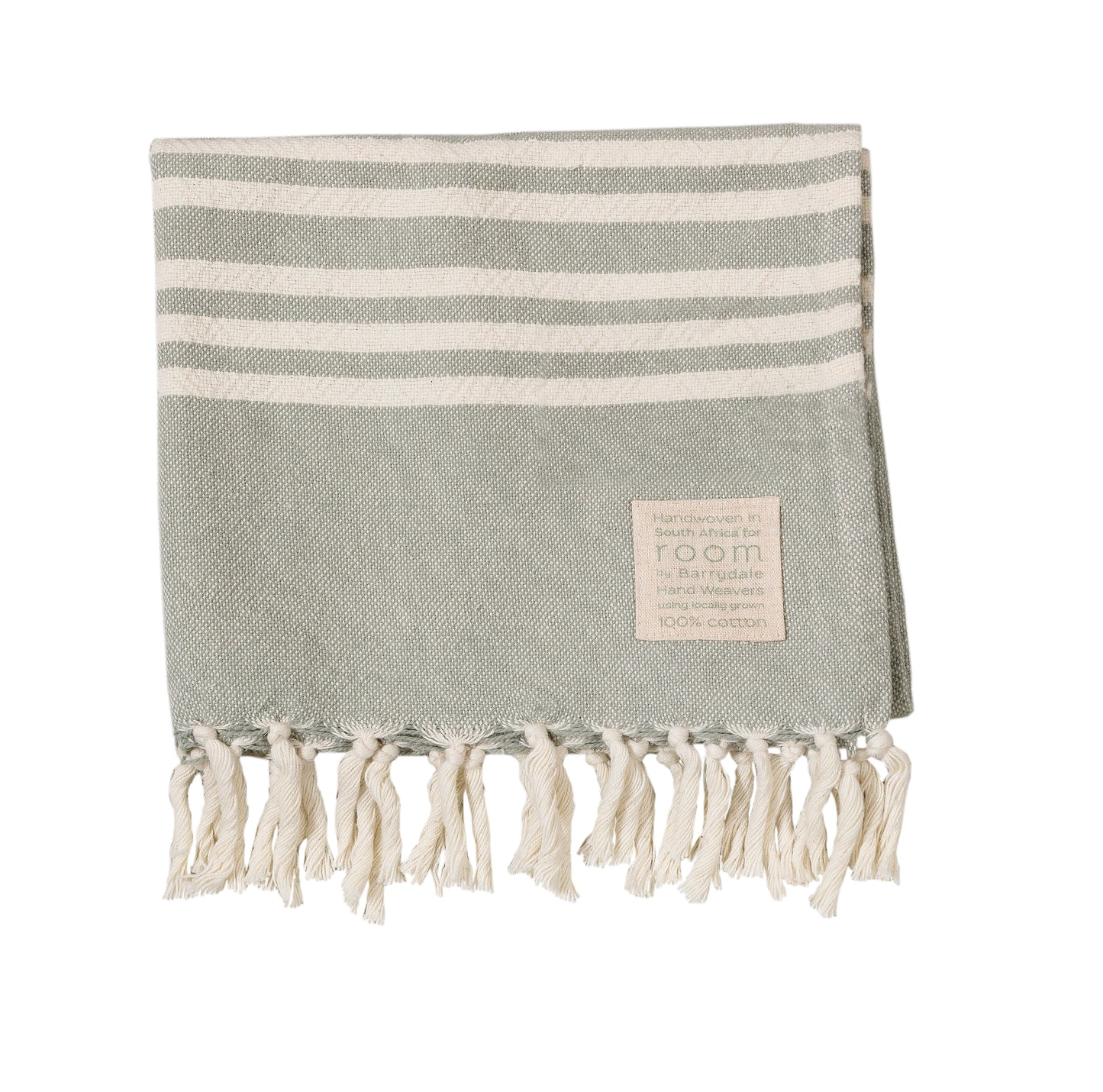 Green/Grey 100% Cotton Hand Towel