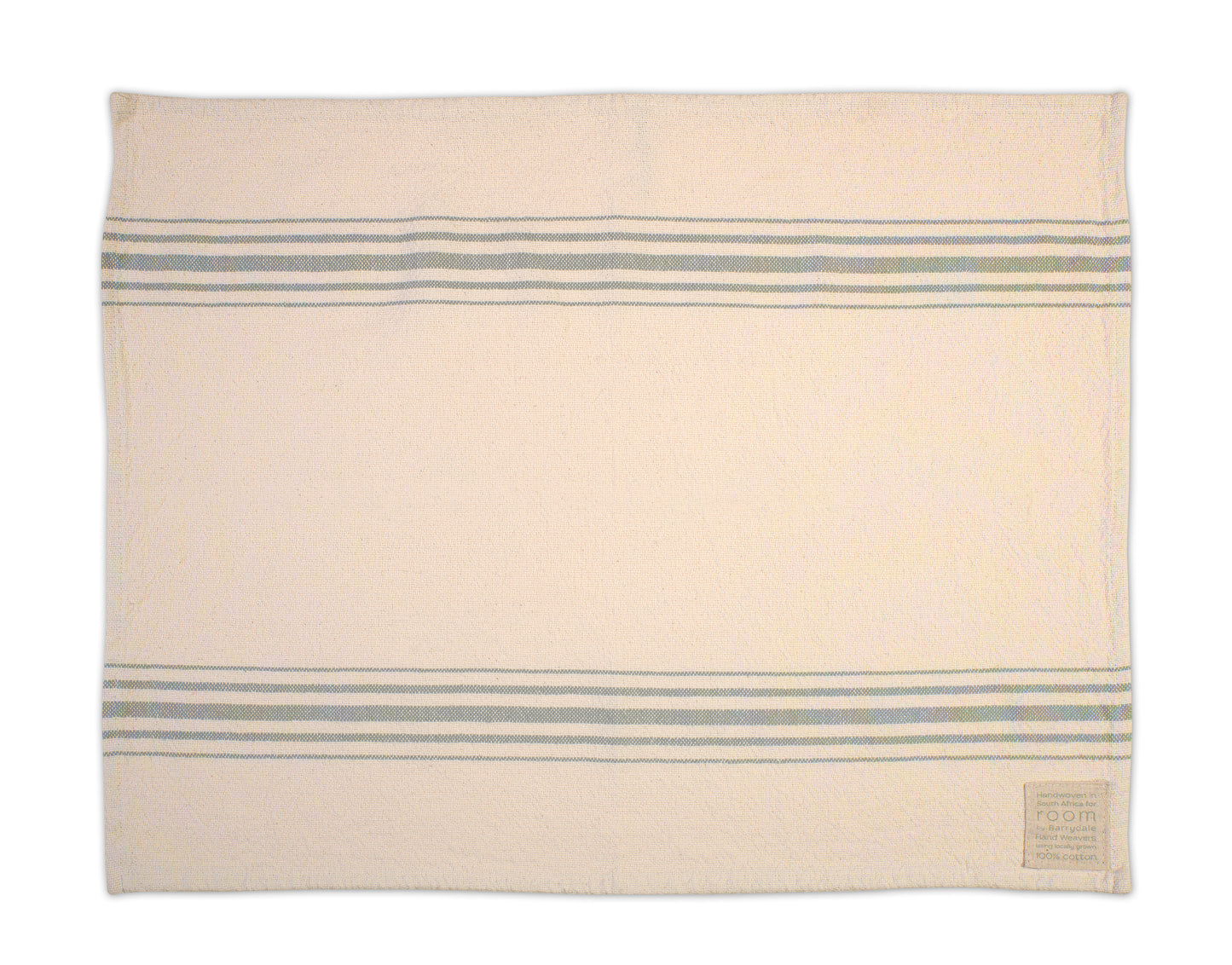 Cream/Green Stripe 100% Cotton Towel