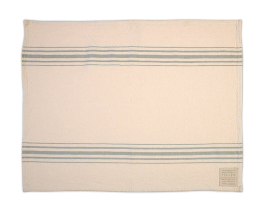 Cream/Green Stripe 100% Cotton Towel