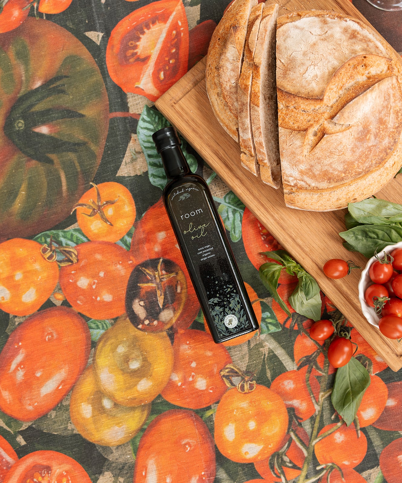 Tomato & Wild Basil Tablecloth