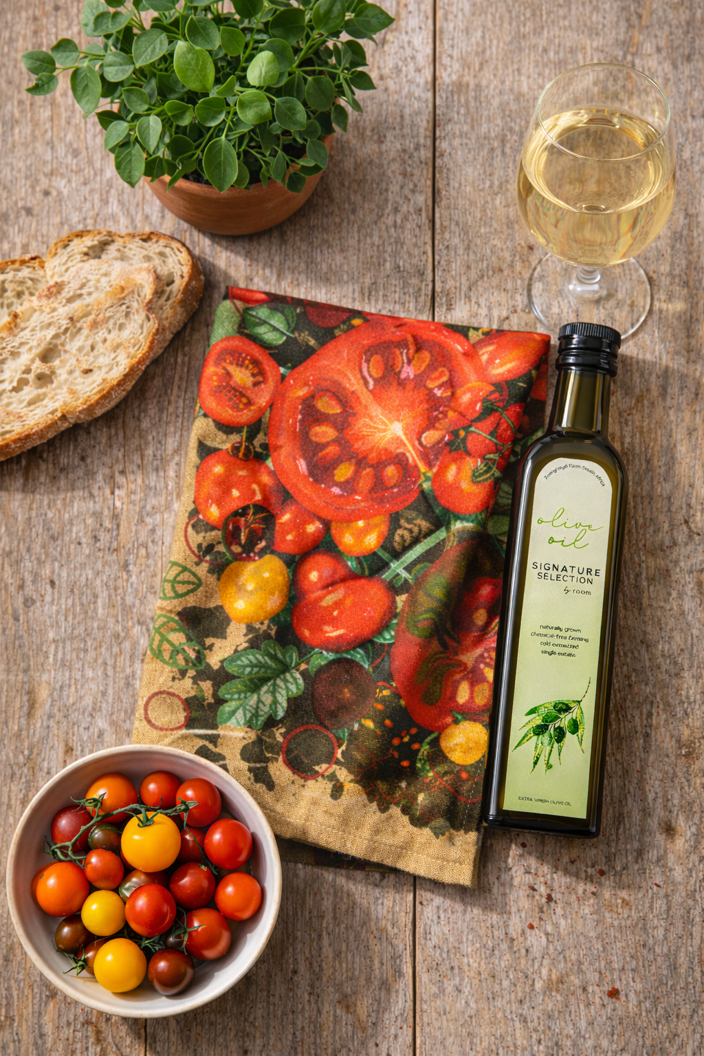 Olive Oil & Linen Tea Towel Set