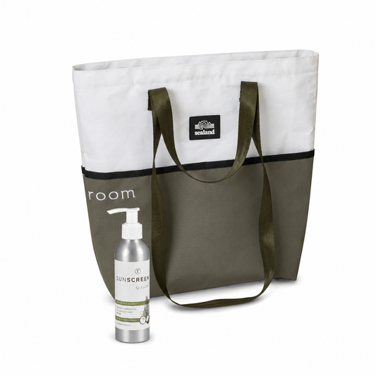 Upcycled Swish Tote & Coconut Sunscreen