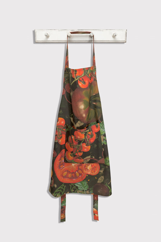 Linen Apron, Tomato & Basil Art Print