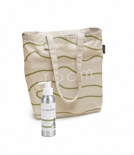 Hemp Beach Bag & Coconut Sunscreen